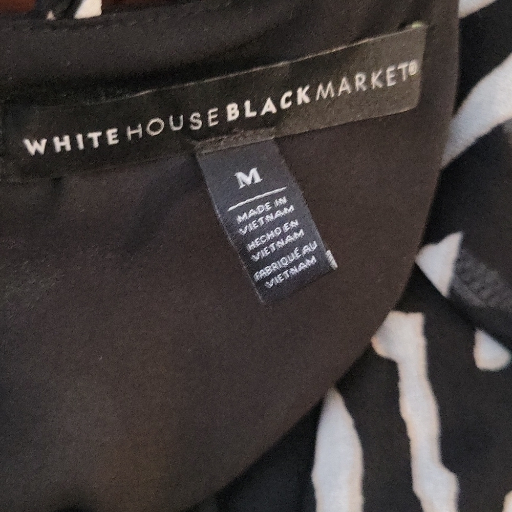 White house black market zebra print blouse size M Mobwife - Picture 4 of 7